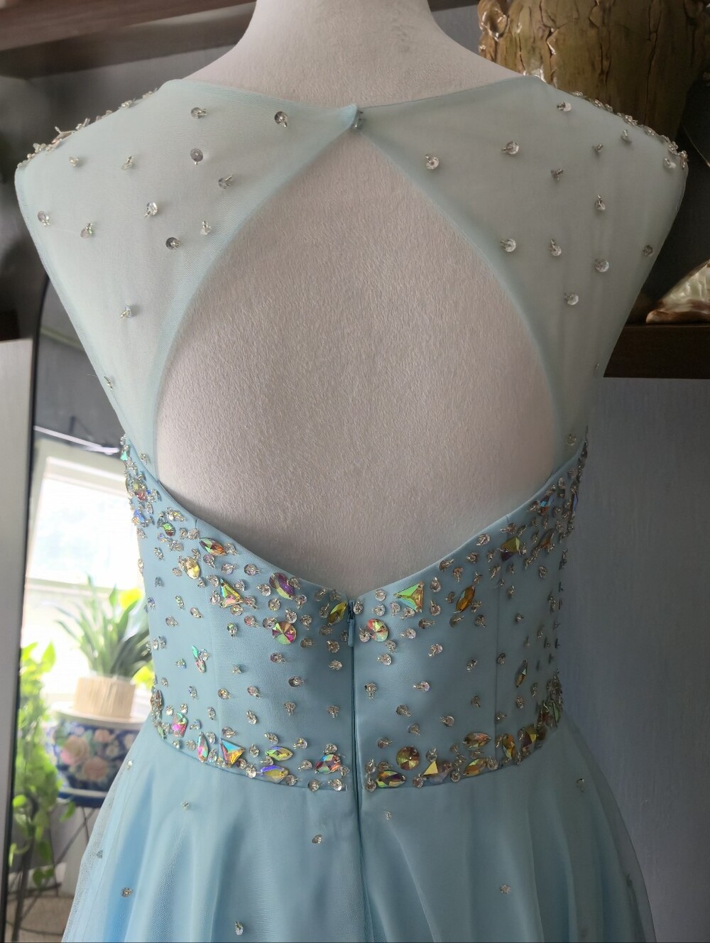 Light Blue Beaded Tulle Homecoming/Prom Dress - Picture 7 of 7